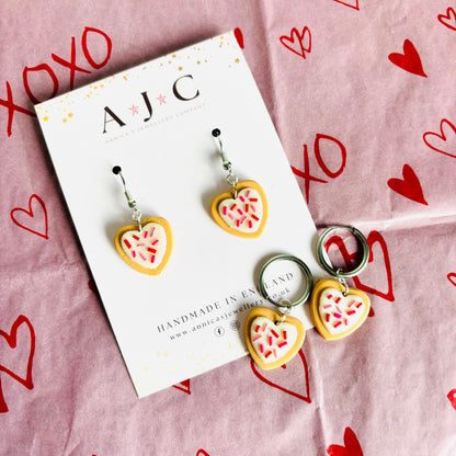 Iced Biscuit Heart Dangles