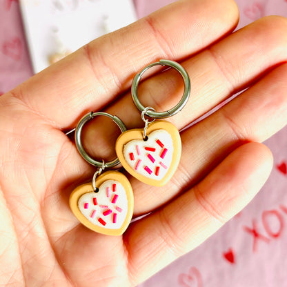 Iced Biscuit Heart Dangles