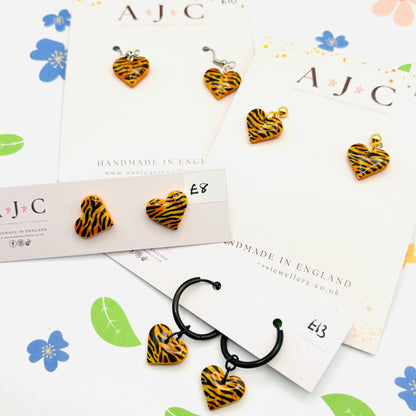 Mini Tiger Print Hearts