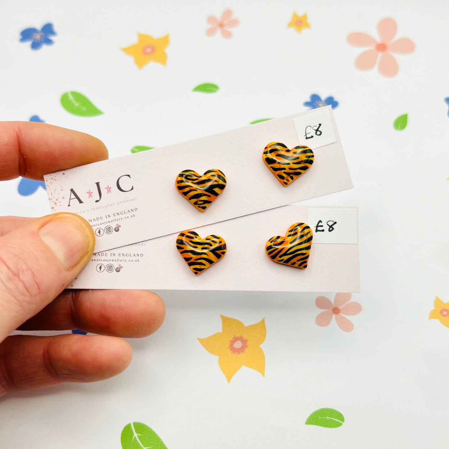 Mini Tiger Print Hearts