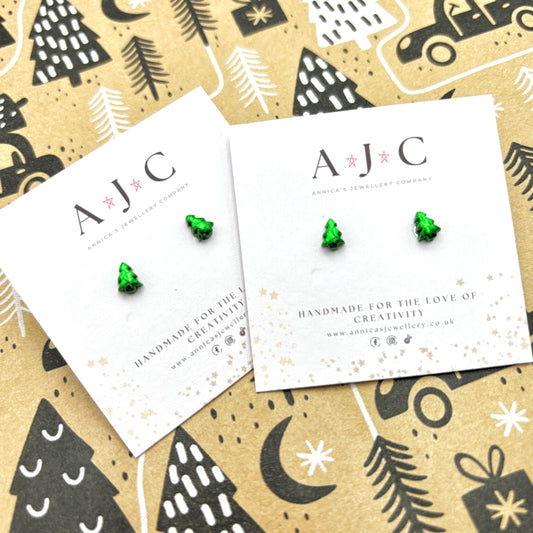 Micro Metallic Green Christmas Trees