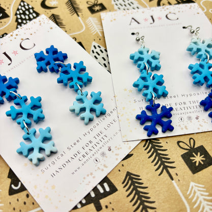 White and Blue Ombre Snowflakes