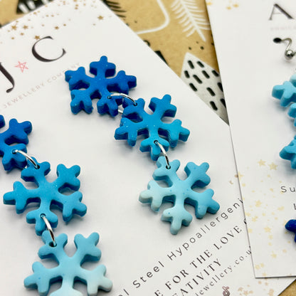 White and Blue Ombre Snowflakes