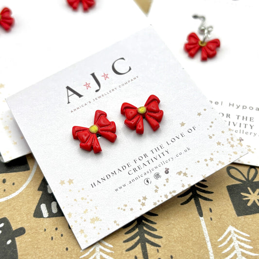 Mini Red And Gold Bow