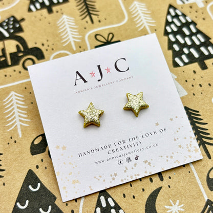 Mini Gold Glitter Stars