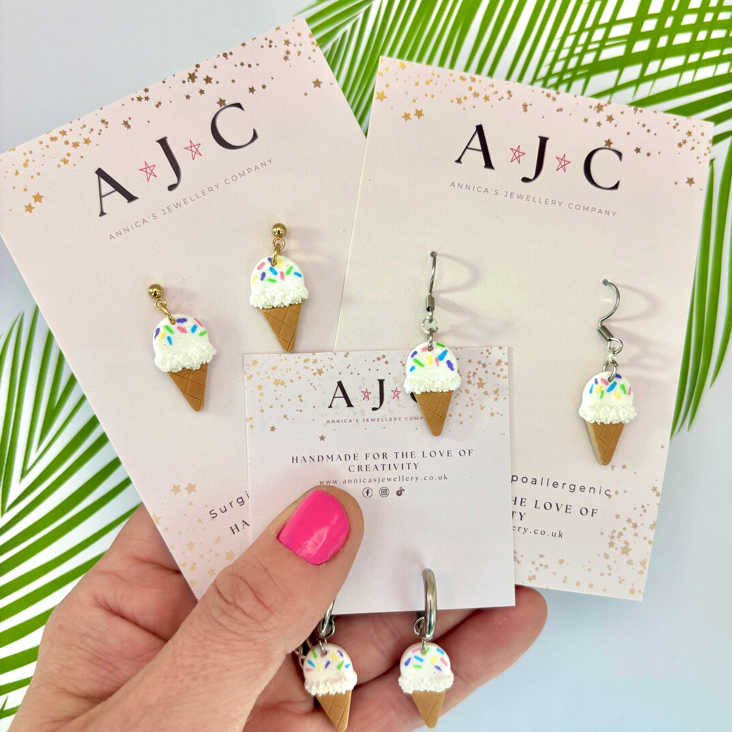 Ice Cream Cone with Painted Pastel Sprinkles