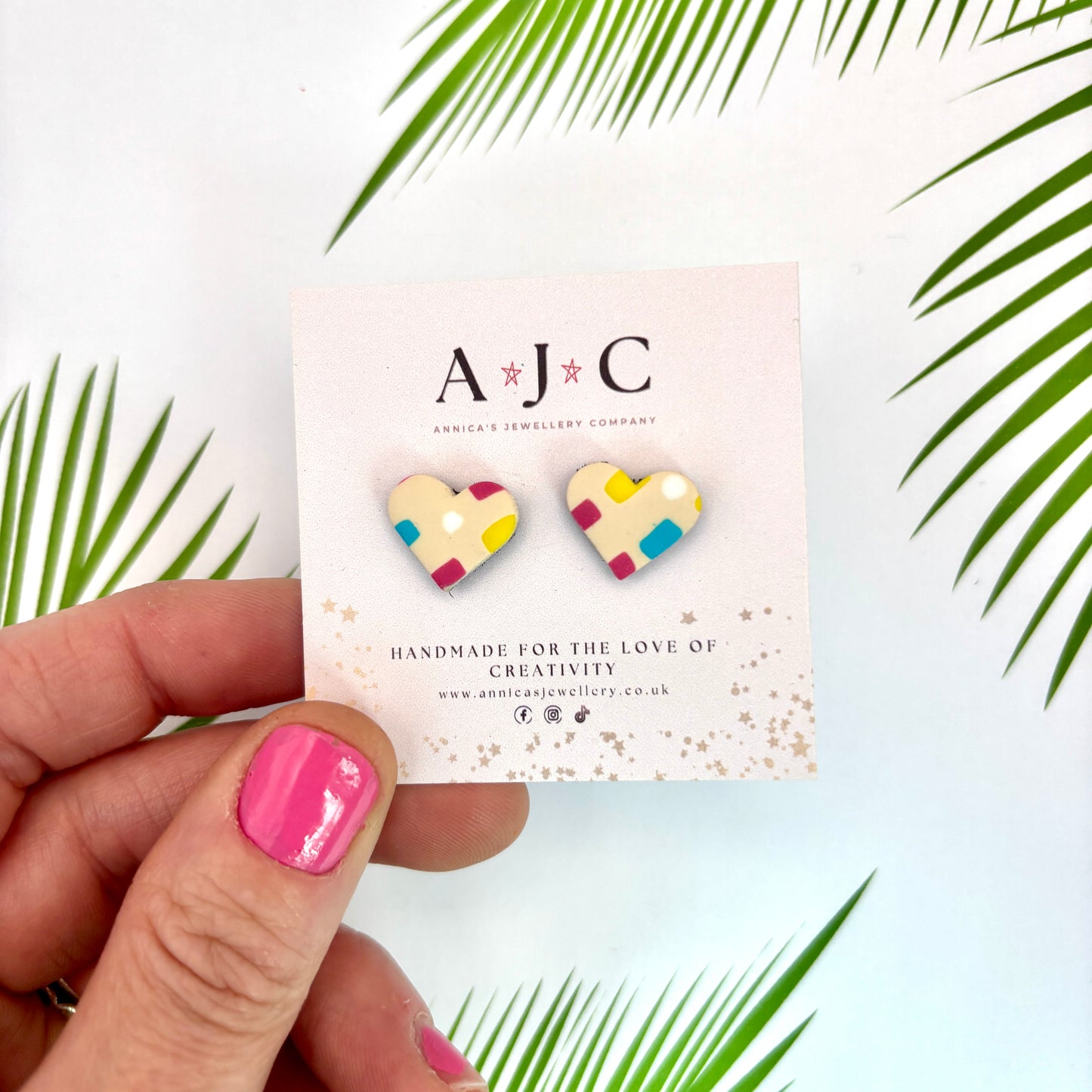 Nude Hearts with Colour Block Details
