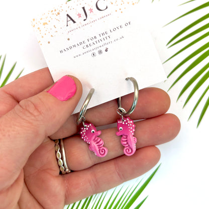 Raspberry Pink Ombre Seahorse