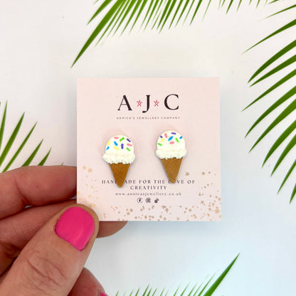 Ice Cream Cone with Painted Pastel Sprinkles