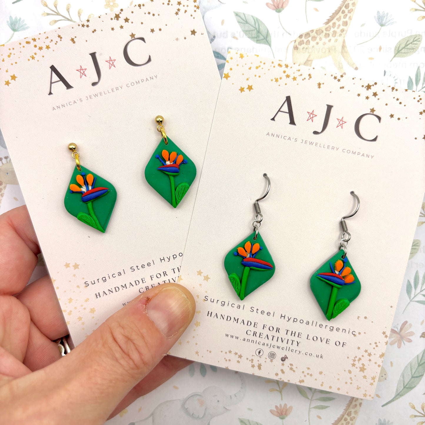 Green Diamond Bird of Paradise Dangle