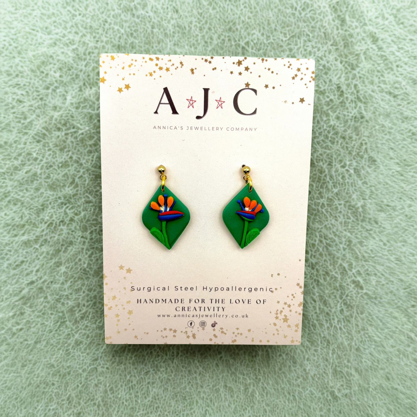 Green Diamond Bird of Paradise Dangle