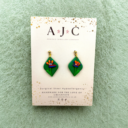 Green Diamond Bird of Paradise Dangle