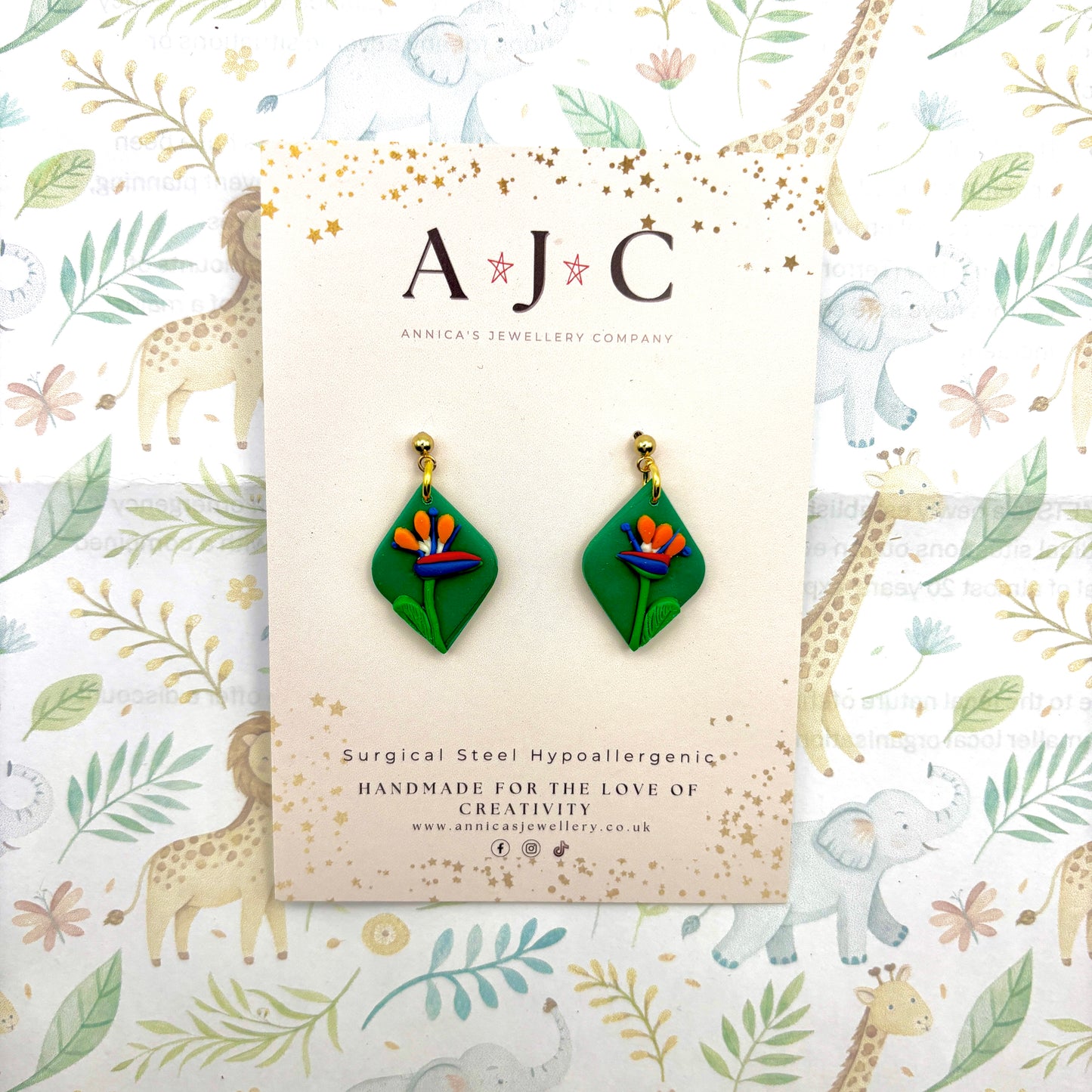 Green Diamond Bird of Paradise Dangle