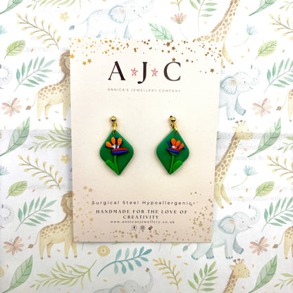 Green Diamond Bird of Paradise Dangle