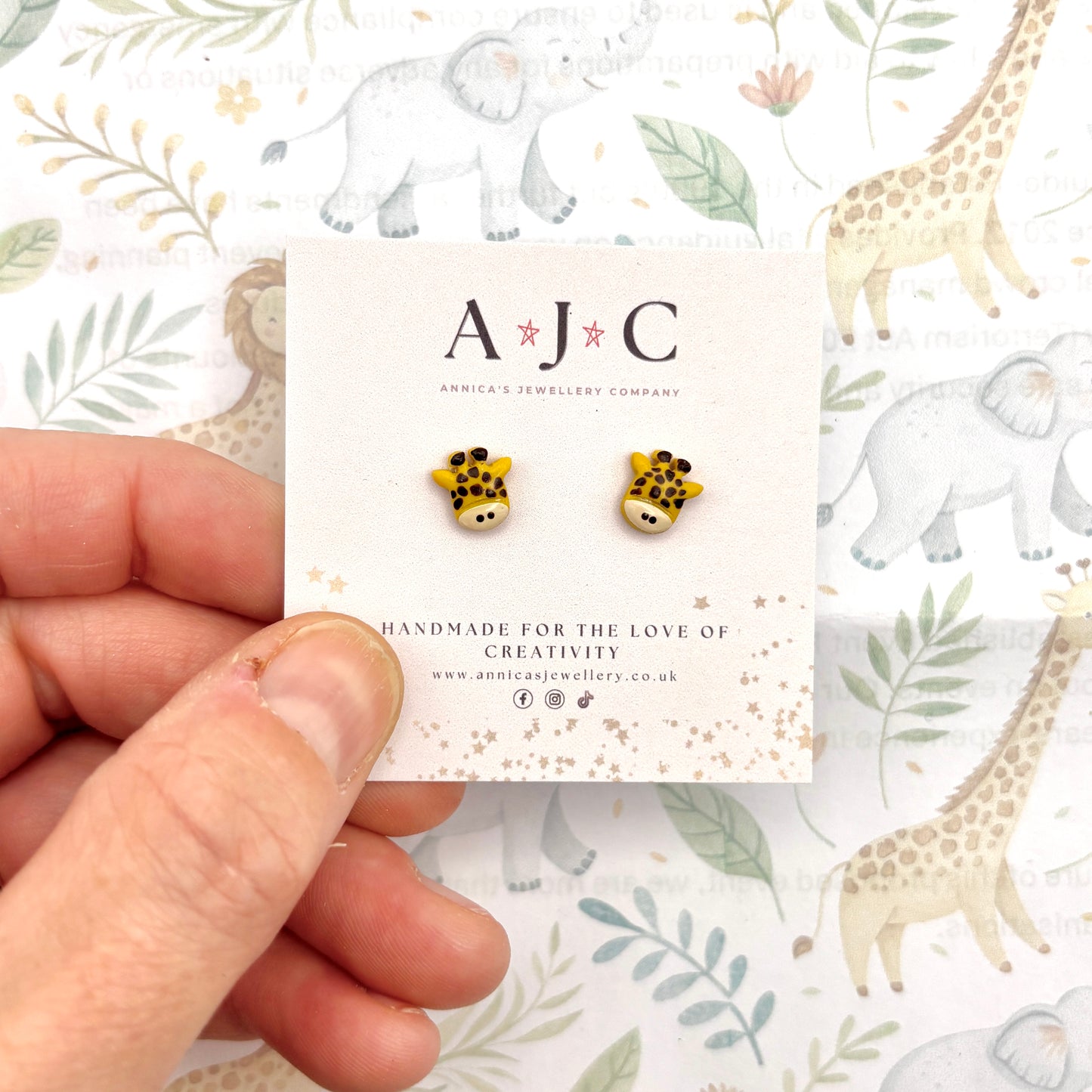 Mini Giraffe Head Studs