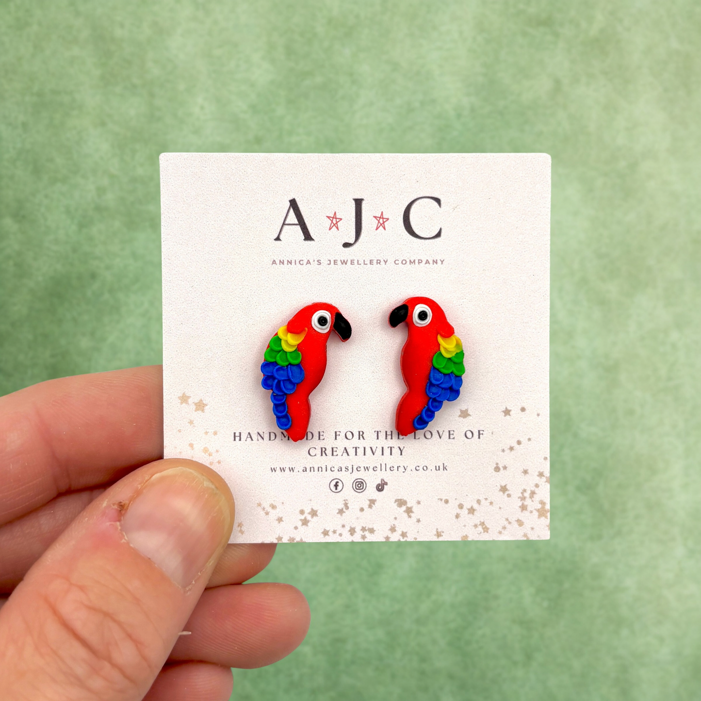 Red Parrot Studs