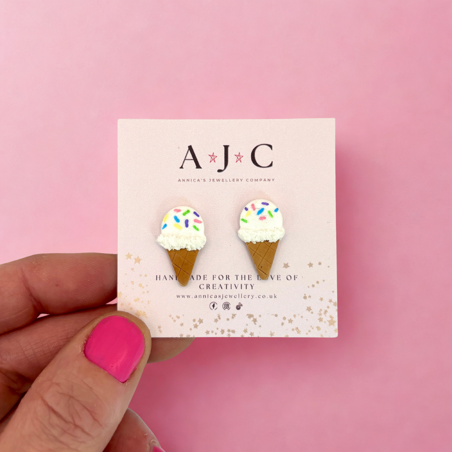 Ice Cream Cone with Painted Pastel Sprinkles