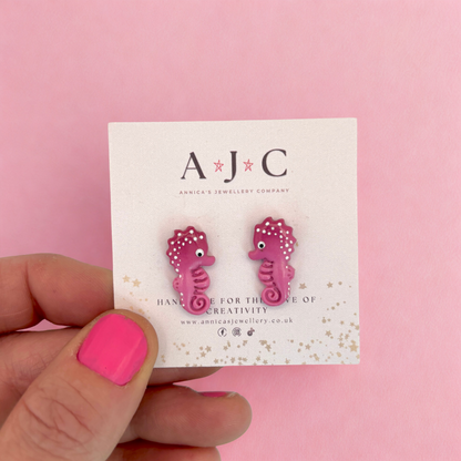 Raspberry Pink Ombre Seahorse