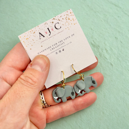 Grey Elephant Dangles