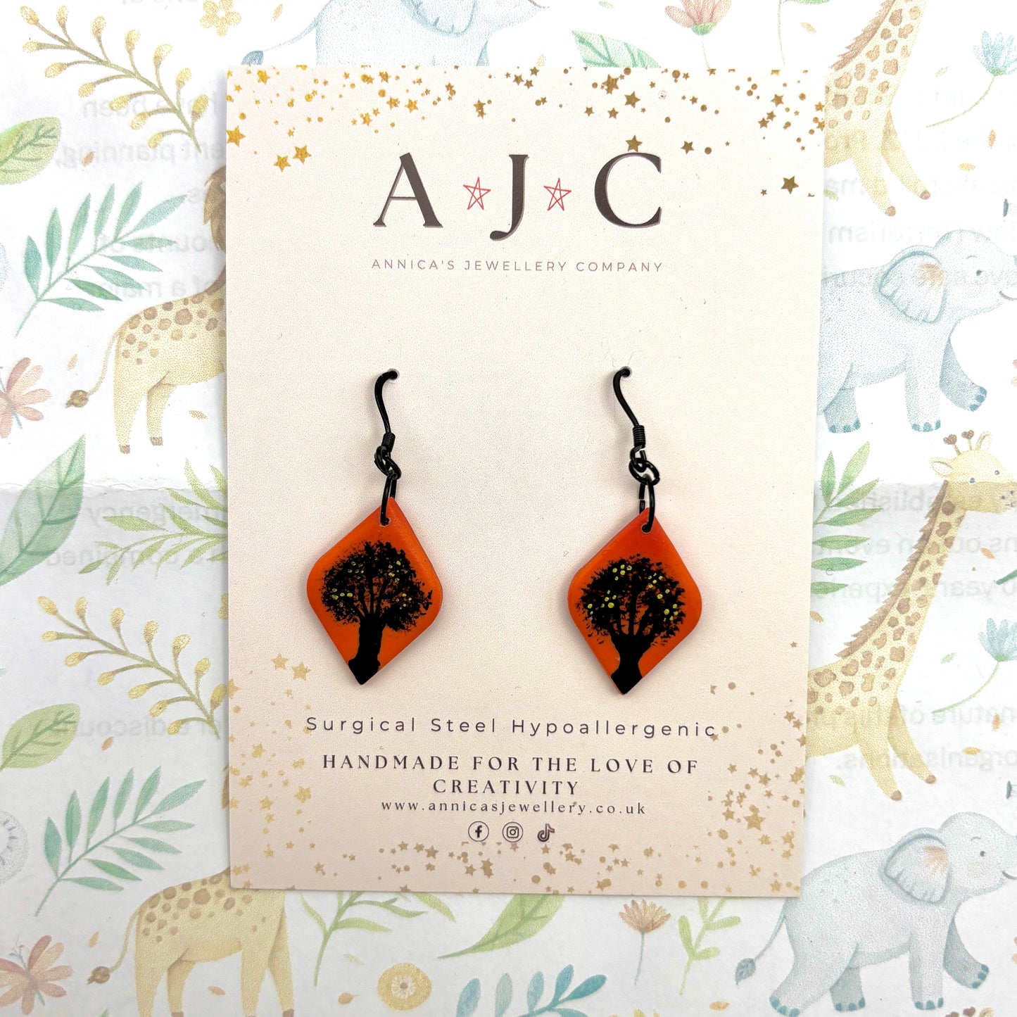 Sunset Tree Of Life Silhouette Dangle
