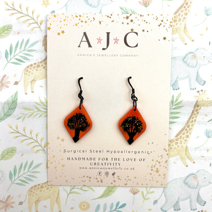 Sunset Tree Of Life Silhouette Dangle