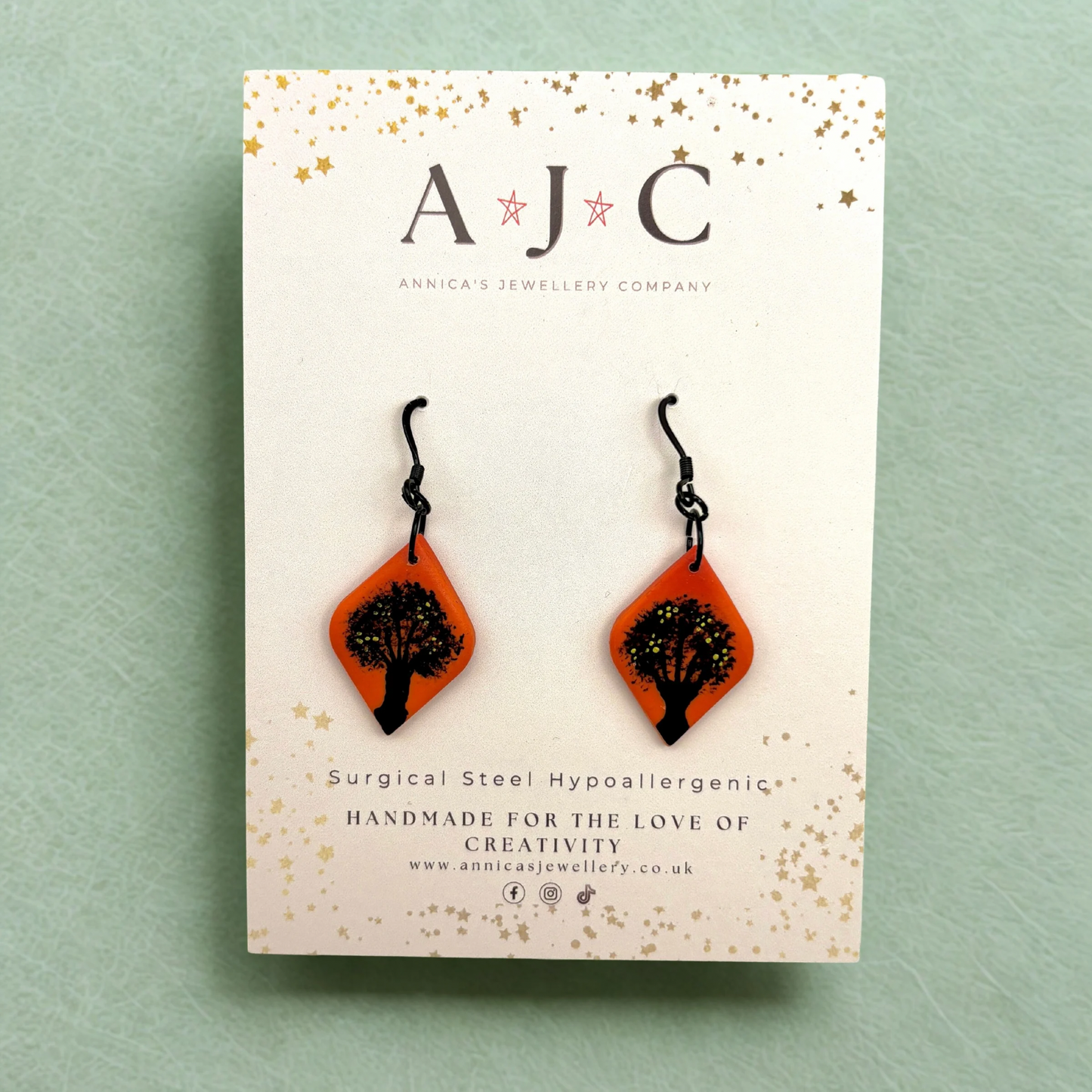 Sunset Tree Of Life Silhouette Dangle