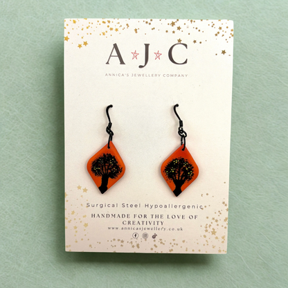 Sunset Tree Of Life Silhouette Dangle