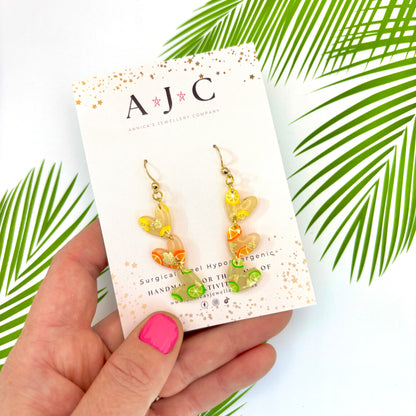 Translucent Citrus Heart Dangle